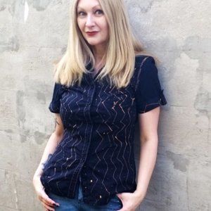 Refashioned ZigZag Shirt (S/M)